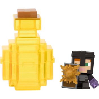 Mattel Minecraft Mini Mode Potion Brewing Slimy Brew Yellow Action Figures With Color Reveal (Characters May Vary) HTK99 / JCD12