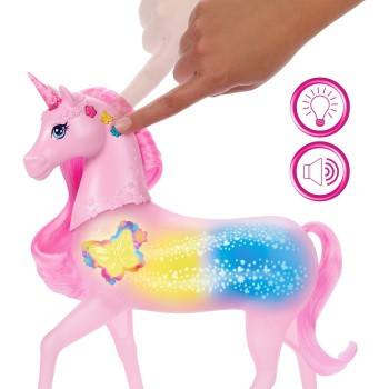 Mattel Barbie Sparkle Lights Toy Unicorn With 20 Interactive Combos of Lights, Sounds & Music JCP78 194735274727