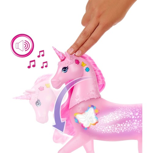 Mattel Barbie Sparkle Lights Toy Unicorn With 20 Interactive Combos of Lights, Sounds & Music JCP78 194735274727