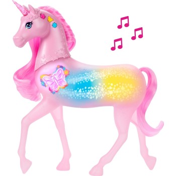 Mattel Barbie Sparkle Lights Toy Unicorn With 20 Interactive Combos of Lights, Sounds & Music JCP78 194735274727