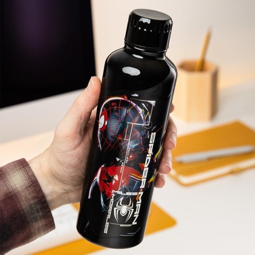 Paladone Marvel Avengers Miles Morales Spider-Man Metal Water Bottle, Officially Licensed M 104483 5056577754988