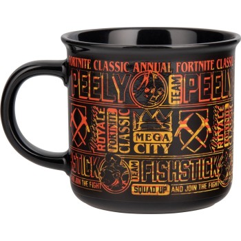 paladone fortnite peely and fishstick heat  mug 350ml, officially licensed  104460 5056577756647
