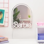 paladone barbie led neon light up wall mirror, officially licensed  home an 104444 5056577755985