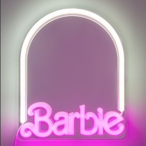 paladone barbie led neon light up wall mirror, officially licensed  home an 104444 5056577755985