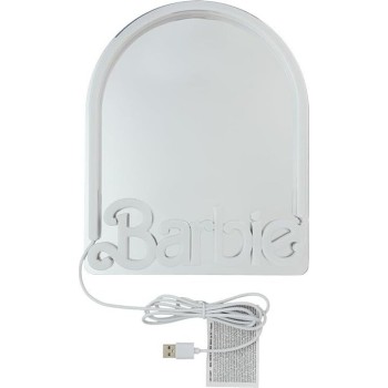 paladone barbie led neon light up wall mirror, officially licensed  home an 104444 5056577755985
