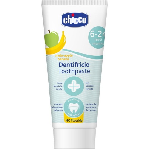 Chicco οδοντόκρεμα μήλο-μπανάνα 50ml χωρίς φθόριο για 6-24 μηνών L80-12101-00 8058664175567