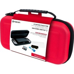 NSW2 Nacon Pouch Θήκη Μεταφοράς Για Κονσόλα Κόκκινη 1 Σκληρή Θήκη | 1 Προστάτης Οθόνης | Κουτί Αποθήκευσης Παιχνιδιών  366596202