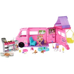 Mattel Barbie Dream Camper Playset With Roof Tent, BBQ Grill With Color-change Feature & 60+ Accessories HRJ78 194735178384