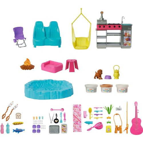 Mattel Barbie Dream Camper Playset With Roof Tent, BBQ Grill With Color-change Feature & 60+ Accessories HRJ78 194735178384