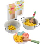 Mattel Fisher-Price  •Preschool Toy Pots & Pasta Chef Set, 31-Piece Pretend Cooking Playset With Play Food & Wood JFG14 19473529