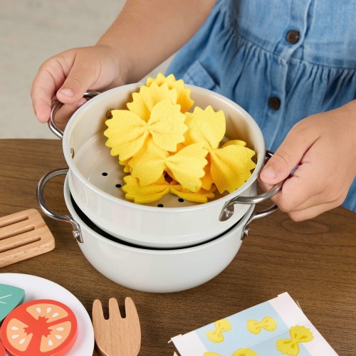 Mattel Fisher-Price  •Preschool Toy Pots & Pasta Chef Set, 31-Piece Pretend Cooking Playset With Play Food & Wood JFG14 19473529