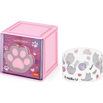 Legami Stackable Desk Storage Box - Cutie Cube - Kitty SBX0003 8052694030315