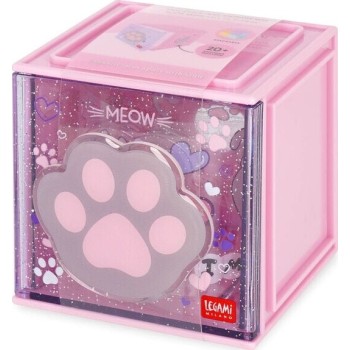 Legami Stackable Desk Storage Box - Cutie Cube - Kitty SBX0003 8052694030315