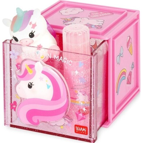Legami Stackable Desk Storage Box - Cutie Cube - Unicorn SBX0001 8052694030292