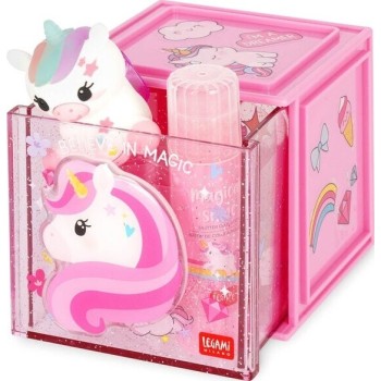 Legami Stackable Desk Storage Box - Cutie Cube - Unicorn SBX0001 8052694030292