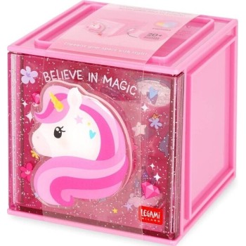 Legami Stackable Desk Storage Box - Cutie Cube - Unicorn SBX0001 8052694030292
