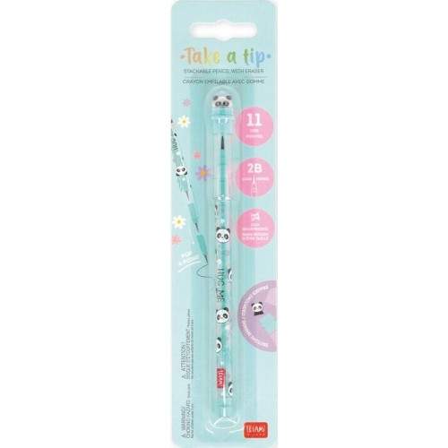 Legami Stackable Pencil with Eraser - Take a Tip - Panda STEKIT2 / STE0002 8052694030483