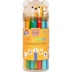 Legami  σετ ξυλομπογιές teddy friends 24 χρώματα με ξύστρα (3.5 mm) TDP0001 8052694030452
