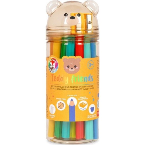 Legami Set of 24 Colouring Pencil with Sharpener - Teddy Friends TDP0001 8052694030452