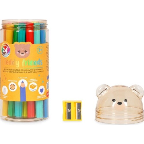 Legami Set of 24 Colouring Pencil with Sharpener - Teddy Friends TDP0001 8052694030452