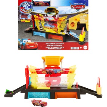 Mattel Disney Pixar Cars Disney and Pixar Cars Color Changers Race Ready Car Wash Playset & Color Changing Lightning Mcqueen JBM