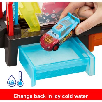 Mattel Disney Pixar Cars Disney and Pixar Cars Color Changers Race Ready Car Wash Playset & Color Changing Lightning Mcqueen JBM