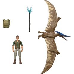 Mattel Jurassic World Rebirth Dr. Loomis & Pteranodon Figures Pack, Movie Accurate 3.75-Inch Scale JGB82 / JGB83 194735309757