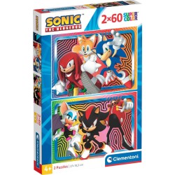 Clementoni παιδικό παζλ super color sonic 2x60 τμχ 1200-24821 8005125248216