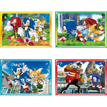 Clementoni Sonic The Hedgehog Children's Puzzle 4 in 1 Super Color Sonic 12-16-20-20-24 pcs 1200-21522 8005125215225