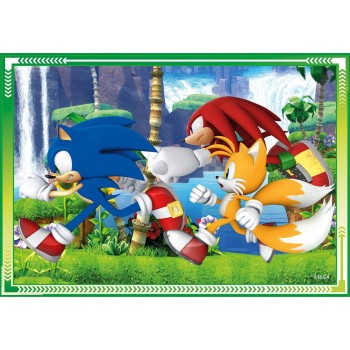 Clementoni Sonic The Hedgehog παιδικό παζλ 4 in 1 super color sonic 12-16-20-24 τμχ 1200-21522 8005125215225