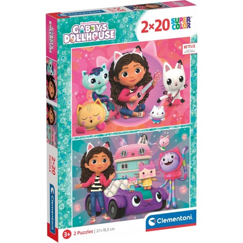 Clementoni Children's Puzzle Super Color Dreamworks Gabbys Dollhouse 2x20 pcs 1200-24802 8005125248025