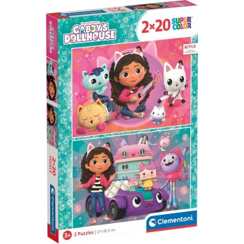Clementoni Children's Puzzle Super Color Dreamworks Gabbys Dollhouse 2x20 pcs 1200-24802 8005125248025