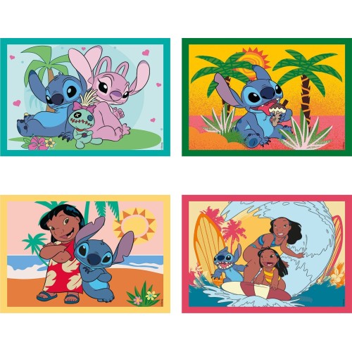 Clementoni Children's Puzzle 4 In 1 Super Color Disney Stitch 12-16-20 ...