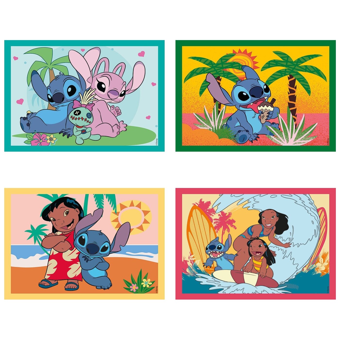 Clementoni Children's Puzzle 4 In 1 Super Color Disney Stitch 12-16-20 ...