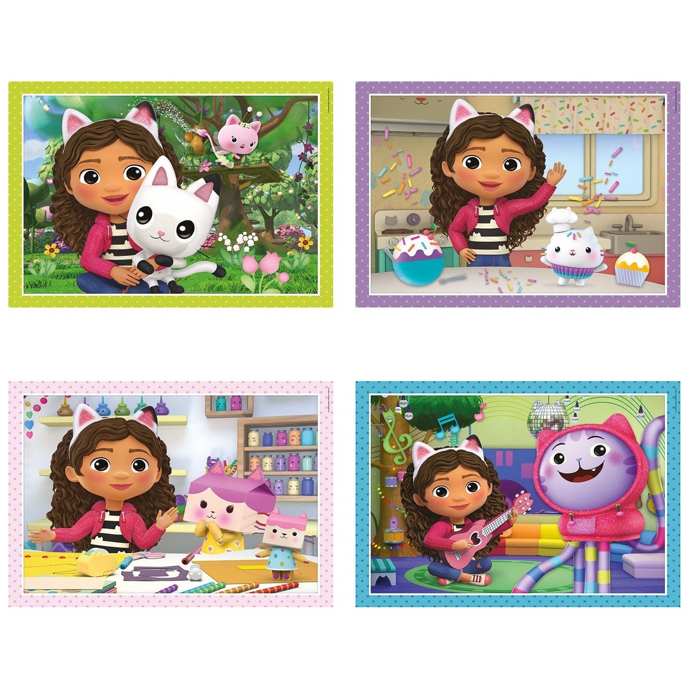 Clementoni Children's Puzzle 4 in 1 Super Color Dreamworks Gabbys ...