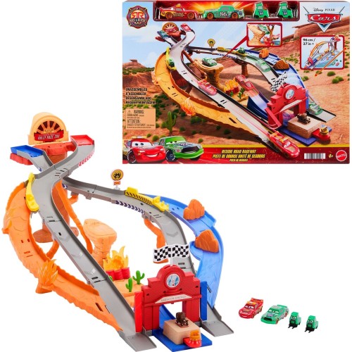 Mattel Disney Cars Disney Pixar Cars Disney And Pixar Cars Radiator Springs Race & Rescue Rescue Road Raceway Playset With 4 Toy