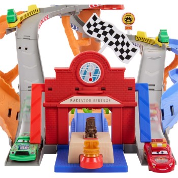 Mattel Disney Cars Disney Pixar Cars Disney And Pixar Cars Radiator Springs Race & Rescue Rescue Road Raceway Playset With 4 Toy