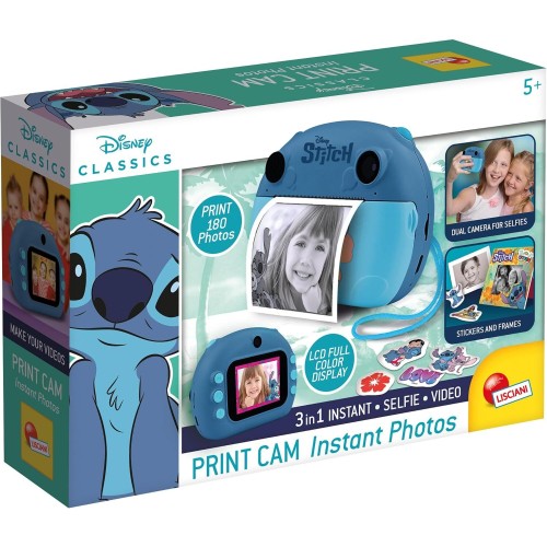 Lisciani DISNEY Stitch Instant Camera - Capture, Print And Share For Kids 6+ Months - Selfie And Video Function 107247 800832410