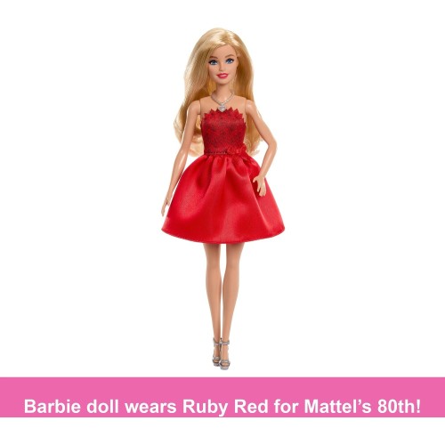 Barbie Κόκκινο Φόρεμα - Mattel 80 Χρονια Κούκλα JGD25 194735311200