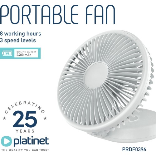 Platinet Desk Rechargeable Fan PRDF0396 2400Mah PRDF0396 5907595460538