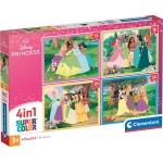 Clementoni Children's Puzzle 4 in 1 Super Color Disney Princess 12-16-20-20-24 pcs 1200-21746 8005125217465