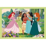 Clementoni παιδικό παζλ 4 in 1 super color disney princess 12-16-20-24 τμχ 1200-21746 8005125217465