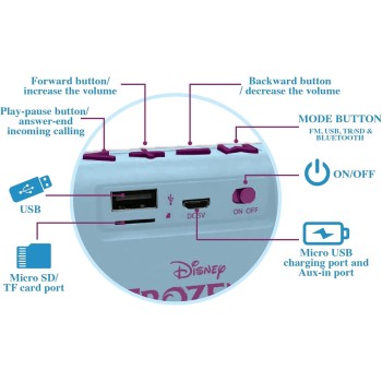 Lexibook Disney Frozen Frozen Bluetooth Portable Speaker BT018FZ 3380743076522