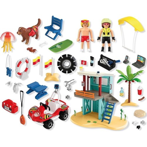 Playmobil My Life Lifeguard Tower With Beach Buggy 71903 4008789719034