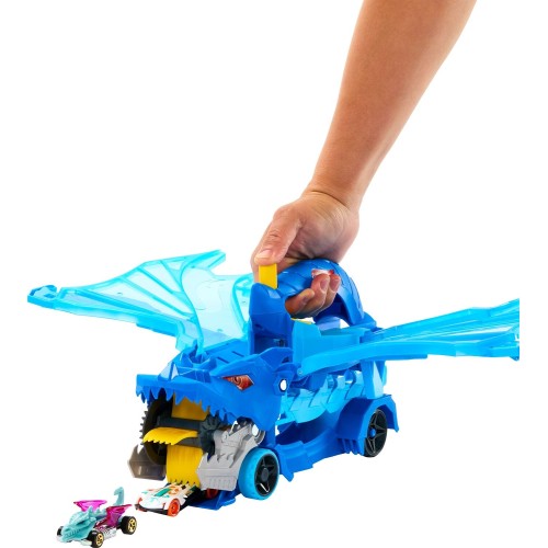 Mattel Hot Wheels City Ultimate Dual Dragon Transporter & 2 1:64 Scale Toy Cars JBM72 194735264179