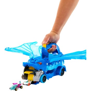 Mattel Hot Wheels City Ultimate Dual Dragon Transporter & 2 1:64 Scale Toy Cars JBM72 194735264179