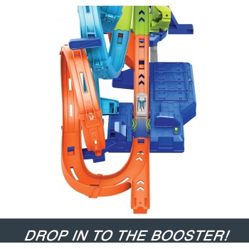 Mattel Hot Wheels Action 4-loop Crash Out Track Set With Motorized Booster & 1:64 Scale Toy Car HXR70 194735237166