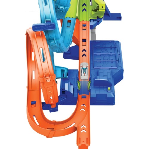 Mattel Hot Wheels Action 4-loop Crash Out Track Set With Motorized Booster & 1:64 Scale Toy Car HXR70 194735237166