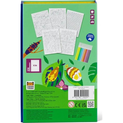 tiger tribe Activity SET - Color by Numbers The Tropics 20204 9341736100222