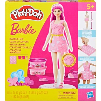 Hasbro Play-Doh Barbie Hearts And Hair Doll Set Σετ G1354 / G1357 5010996315670